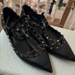 Valentino Rockstud Flats - black size 40